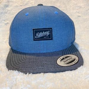 NWT Billabong Men’s Blue Name Logo SnapBack One Size Adjustable Cap Hat